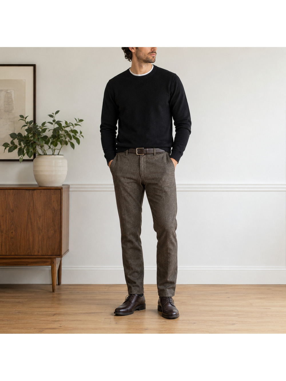 Z Zegna Wool Blend Slim Fit Tapered Leg Dress Pants Brown Mens Approx 42x32